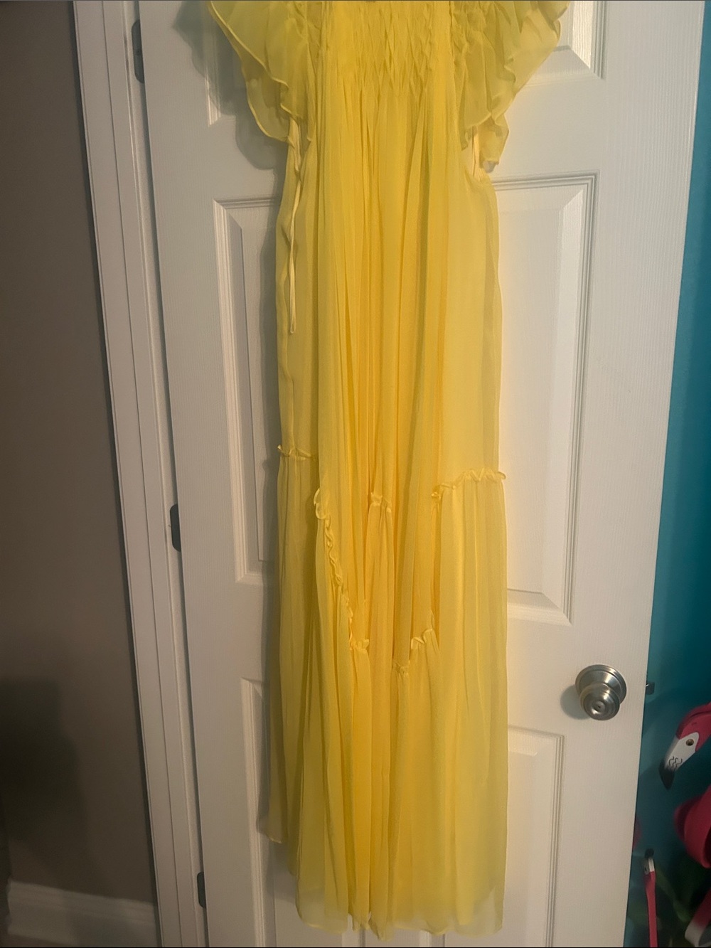 Rebecca Taylor Yellow Chiffon Maxi Dress